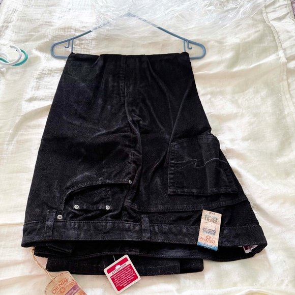 PANTS, DENIM CORDUROY BOOTCUT, BLACK, MIDTOWN, SIZE 24W, STRETCH, FLY FRONT, - Picture 1 of 5